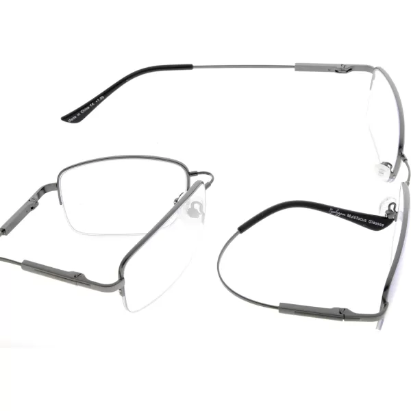 Eyekepper Progressive Readers 3 Levels Vision Multifocus Glasses Anti UV Reading Glasses Men Bendable Memory Frame