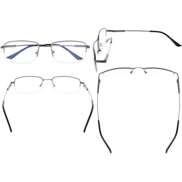 Eyekepper Progressive Readers 3 Levels Vision Multifocus Glasses Anti UV Reading Glasses Men Bendable Memory Frame