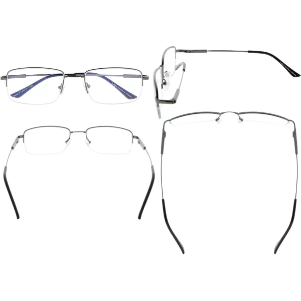 Eyekepper Progressive Readers 3 Levels Vision Multifocus Glasses Anti UV Reading Glasses Men Bendable Memory Frame