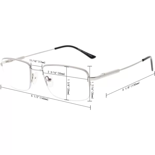 Eyekepper Progressive Readers 3 Levels Vision Multifocus Glasses Anti UV Reading Glasses Men Bendable Memory Frame