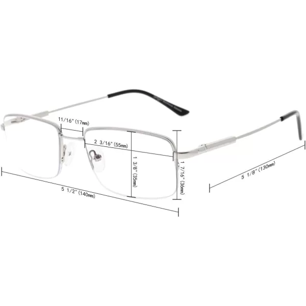 Eyekepper Progressive Readers 3 Levels Vision Multifocus Glasses Anti UV Reading Glasses Men Bendable Memory Frame