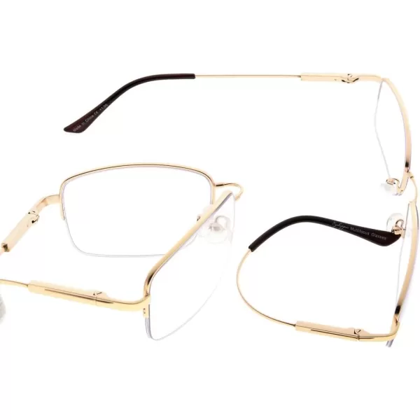 Eyekepper Progressive Readers 3 Levels Vision Multifocus Glasses Anti UV Reading Glasses Men Bendable Memory Frame
