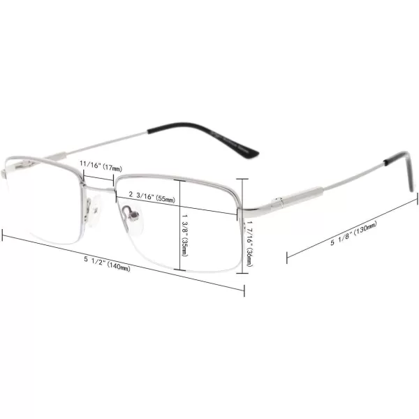 Eyekepper Progressive Readers 3 Levels Vision Multifocus Glasses Anti UV Reading Glasses Men Bendable Memory Frame