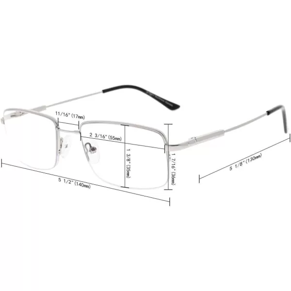 Eyekepper Progressive Readers 3 Levels Vision Multifocus Glasses Anti UV Reading Glasses Men Bendable Memory Frame
