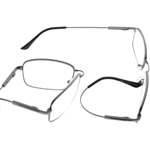 Eyekepper Progressive Readers 3 Levels Vision Multifocus Glasses Anti UV Reading Glasses Men Bendable Memory Frame