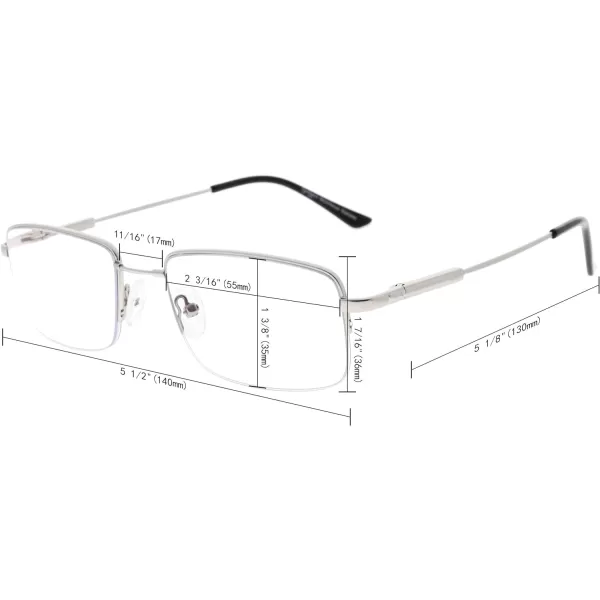 Eyekepper Progressive Readers 3 Levels Vision Multifocus Glasses Anti UV Reading Glasses Men Bendable Memory Frame