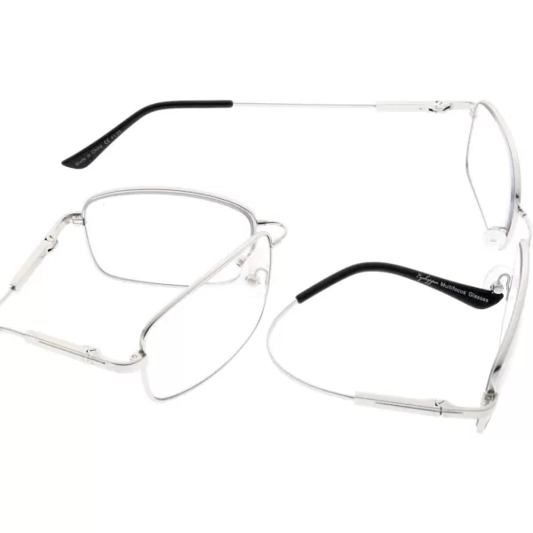 Eyekepper Progressive Readers 3 Levels Vision Multifocus Glasses Anti UV Reading Glasses Men Bendable Memory Frame