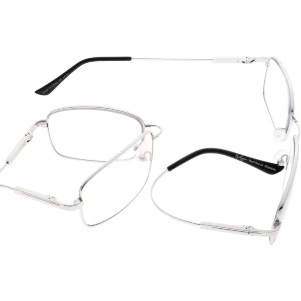 Eyekepper Progressive Readers 3 Levels Vision Multifocus Glasses Anti UV Reading Glasses Men Bendable Memory Frame