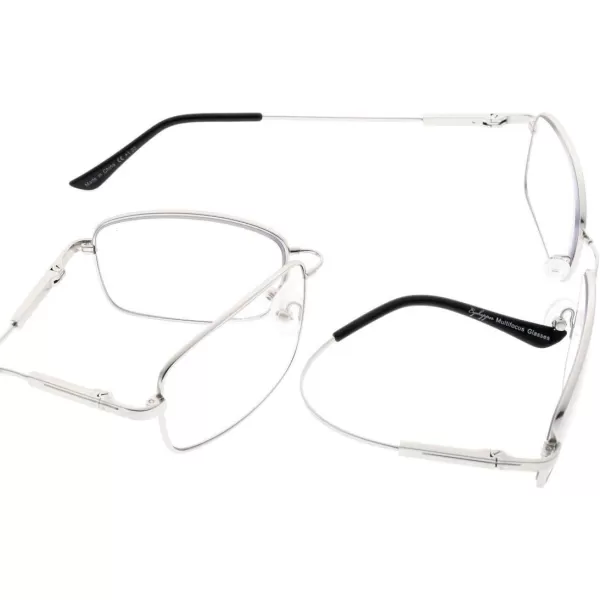 Eyekepper Progressive Readers 3 Levels Vision Multifocus Glasses Anti UV Reading Glasses Men Bendable Memory Frame