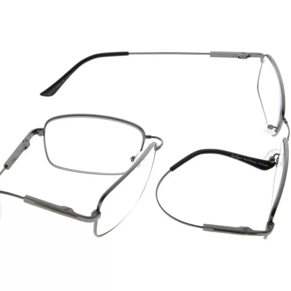 Eyekepper Progressive Readers 3 Levels Vision Multifocus Glasses Anti UV Reading Glasses Men Bendable Memory Frame