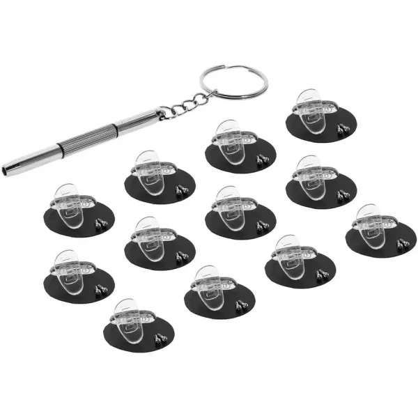 imageEyekepper 6 Pairs 15mm Dshaped Screwin Soft Silicone Glasses Nose Pads  1pc Mini 3 in 1 Stainless Steel Screwdriver12