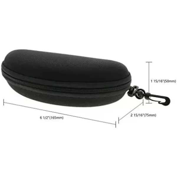 imageSunglasses Soft Case Zipper Eyeglasses Case wHook ampamp Belt Clip  for Medium to Large Frames  Men ampamp WomenBlack 2 Pcs