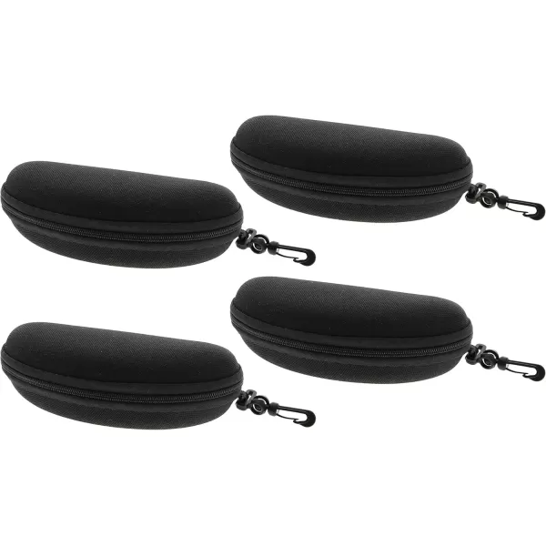 imageSunglasses Soft Case Zipper Eyeglasses Case wHook ampamp Belt Clip  for Medium to Large Frames  Men ampamp WomenBlack 4 Pcs