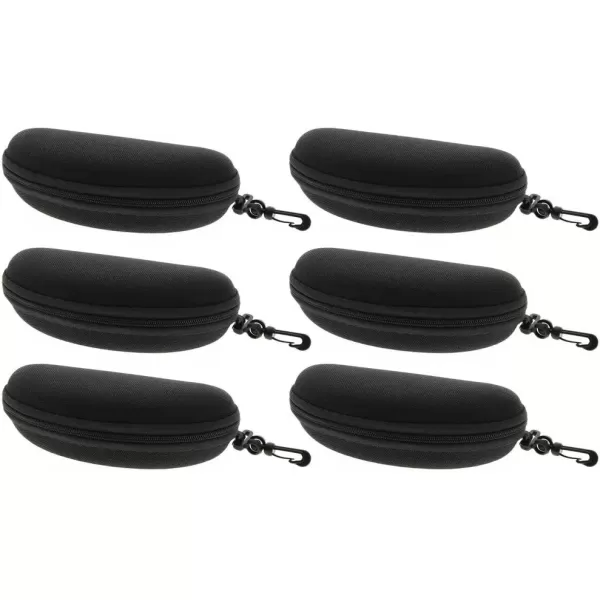 imageSunglasses Soft Case Zipper Eyeglasses Case wHook ampamp Belt Clip  for Medium to Large Frames  Men ampamp WomenBlack 6 Pcs