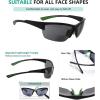 imageEyekepper TR90 Frame Bifocal Sports Sunglasses Baseball Running Fishing Driving Golf Softball Hiking Sunshine ReadersBlack FrameGreen Arm