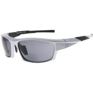 imageEyekepper TR90 Frame Bifocal Sports Sunglasses Baseball Running Fishing Driving Golf Softball Hiking Sunshine ReadersSg904 Pearly Silver