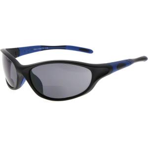 imageEyekepper TR90 Frame Bifocal Sports Sunglasses Baseball Running Fishing Driving Golf Softball Hiking Sunshine ReadersSg905 Black FrameBlue Arm