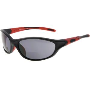 imageEyekepper TR90 Frame Bifocal Sports Sunglasses Baseball Running Fishing Driving Golf Softball Hiking Sunshine ReadersSg905 Black FrameRed Arm