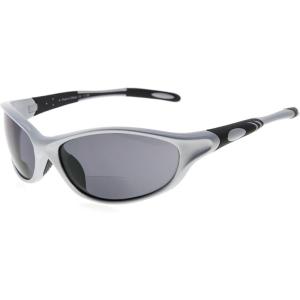 imageEyekepper TR90 Frame Bifocal Sports Sunglasses Baseball Running Fishing Driving Golf Softball Hiking Sunshine ReadersSg905 Pearly Silver