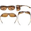 imageEyekepper Retro Style Large Lenses Polarized Fitover SunglassesS029 Amber Tortoise
