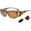 imageEyekepper Retro Style Large Lenses Polarized Fitover SunglassesS029 Amber Tortoise