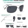 imageEyekepper Rimless Titanium Frame Polarized SunglassesS1503  Rectangular Frame
