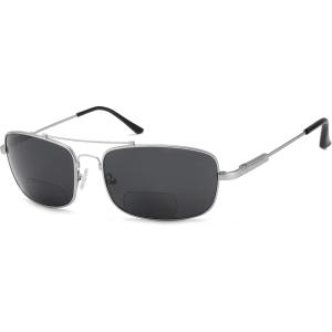 imageEyekepper Polarized Bifocal Sunglasses Readers1805silver FrameGrey Lens
