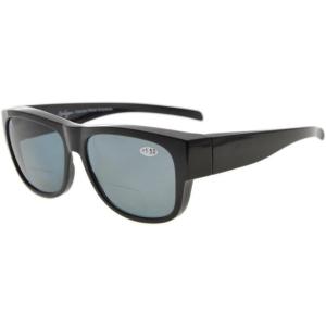 imageEyekepper Polarized Bifocal Sunglasses to Wear Over Glasses Polycarbonate Polarised Lens Fitover Sunshine ReadersS022pgsgblack