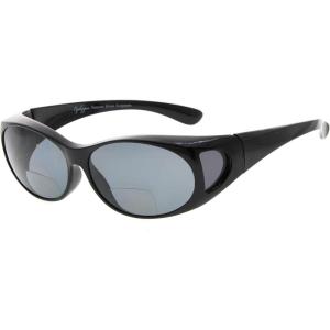 imageEyekepper Polarized Bifocal Sunglasses to Wear Over Glasses Polycarbonate Polarised Lens Fitover Sunshine ReadersS026pgsgblack