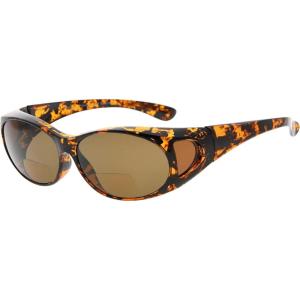 imageEyekepper Polarized Bifocal Sunglasses to Wear Over Glasses Polycarbonate Polarised Lens Fitover Sunshine ReadersS026pgsgtortoise