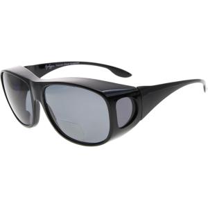 imageEyekepper Polarized Bifocal Sunglasses to Wear Over Glasses Polycarbonate Polarised Lens Fitover Sunshine ReadersS030pgsgblack