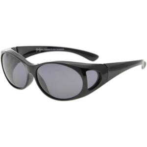 imageEyekepper Retro Style Large Lenses Polarized Fitover SunglassesS026 Black