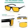 imageEyekepper 3pack Polarized Clip on Sunglasses With Spring Draw Bar GreyBrownGreen Lens 54  34MM3pcgreyyellowblue Light Blocking Glasses