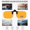 imageEyekepper 4 Pack Flipup ClipOn Sunglasses 59x39 MM Metal Wear Over Glasses4pcsyellow