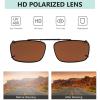 imageEyekepper Metal Frame Rim Polarized Lens Clip On Sunglasses 56  34MMBrown
