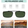 imageEyekepper Metal Frame Rim Polarized Lens Clip On Sunglasses 56  34MMGreen