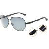 imageEyekepper Pilot Style Polycarbonate Lens Polarized Metal Frame Spring Hinges SunglassesBlackGrey Lens