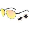 imageEyekepper Pilot Style Polycarbonate Lens Polarized Metal Frame Spring Hinges SunglassesBlackRed Mirror