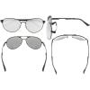 imageEyekepper Pilot Style Polycarbonate Lens Polarized Metal Frame Spring Hinges SunglassesBlackSilver Mirror