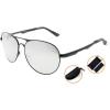imageEyekepper Pilot Style Polycarbonate Lens Polarized Metal Frame Spring Hinges SunglassesBlackSilver Mirror