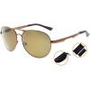 imageEyekepper Pilot Style Polycarbonate Lens Polarized Metal Frame Spring Hinges SunglassesBrownBrown Lens