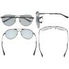 imageEyekepper Pilot Style Polycarbonate Lens Polarized Metal Frame Spring Hinges SunglassesGunmetalGrey Lens