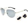 imageEyekepper Pilot Style Polycarbonate Lens Polarized Metal Frame Spring Hinges SunglassesSilverGrey Lens