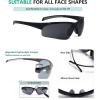 imageEyekepper TR90 Unbreakable Sports Polarized HalfRimless Bifocal SunglassesShiny BlackGrey Lens