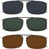 imageEyekepper 3pack Polarized Clip on Sunglasses With Spring Draw Bar GreyBrownGreen Lens 54  34MM3pcgreybrowngreen