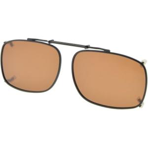 imageEyekepper Metal Frame Rim Polarized Lens Clip On Sunglasses 2 116quot x1 716quotBrown
