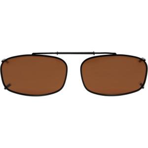 imageEyekepper Metal Frame Rim Polarized Lens Clip On Sunglasses 2 18quot x1 38quot Brown LensBrown