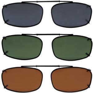 imageEyekepper Metal Frame Rim Polarized Lens Clip On Sunglasses 2 18quot x1 38quot Brown LensMix