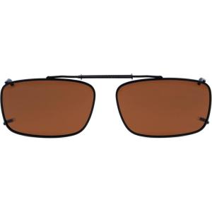 imageEyekepper Metal Frame Rim Polarized Lens Clip On Sunglasses 56  34MMBrown