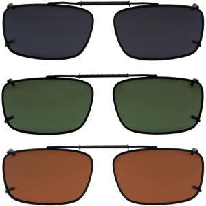 imageEyekepper Metal Frame Rim Polarized Lens Clip On Sunglasses 56  34MMMix
